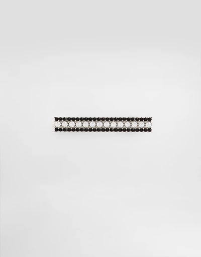 Metal rhinestone-detailed tie clip