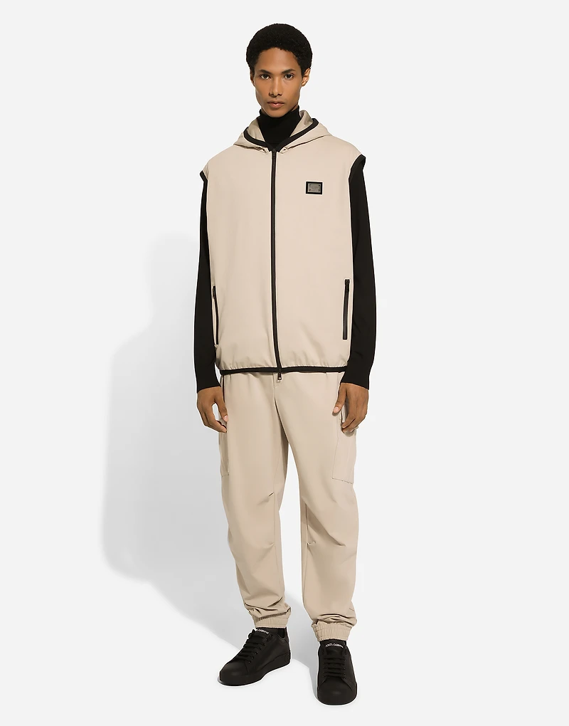 Jersey vest with hood