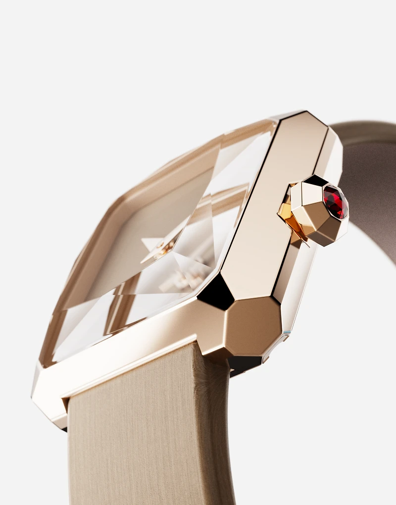 Gold watch with silk strap