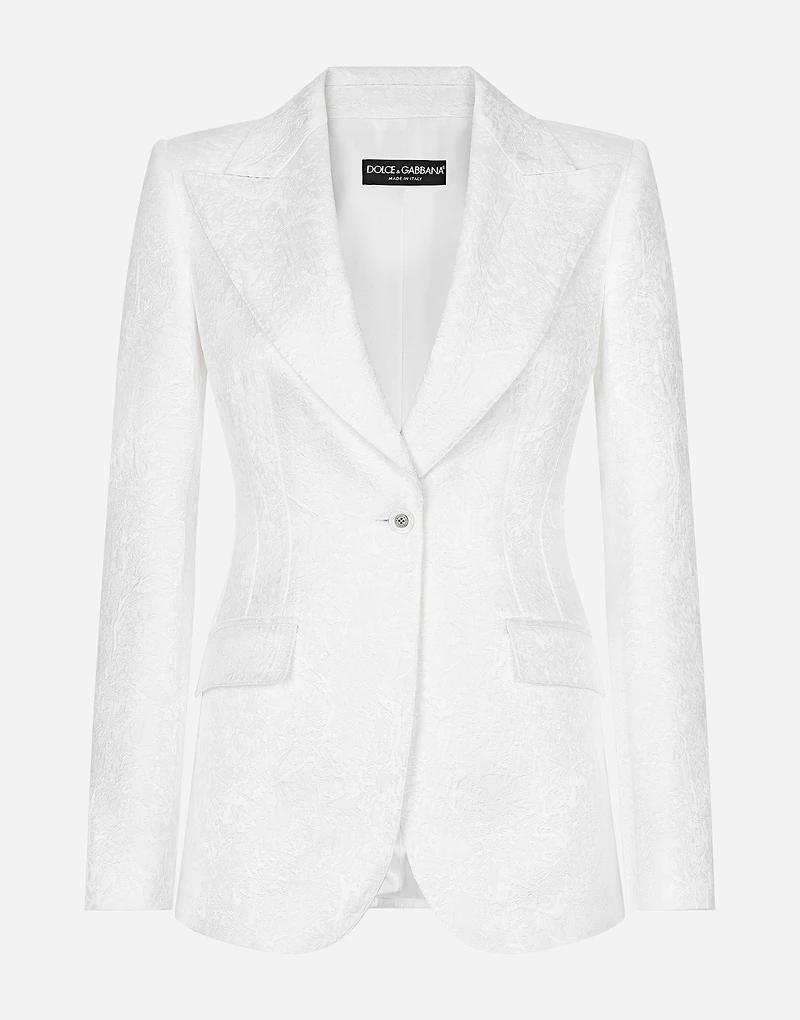 Single-breasted brocade Turlington blazer