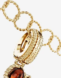 Charm E Lettering 18-carat yellow gold and multicolored gems