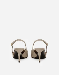 Polished calfskin slingbacks