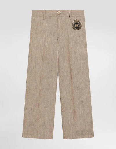 Twill pants with patch