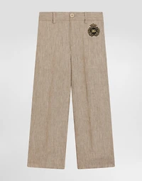 Twill pants with patch