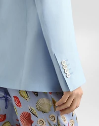 Sicilia single-breasted linen jacket