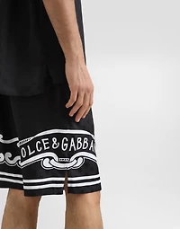 Silk shorts with bandanna-print details
