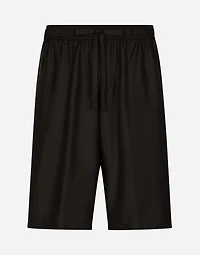 Embroidered silk jogging shorts