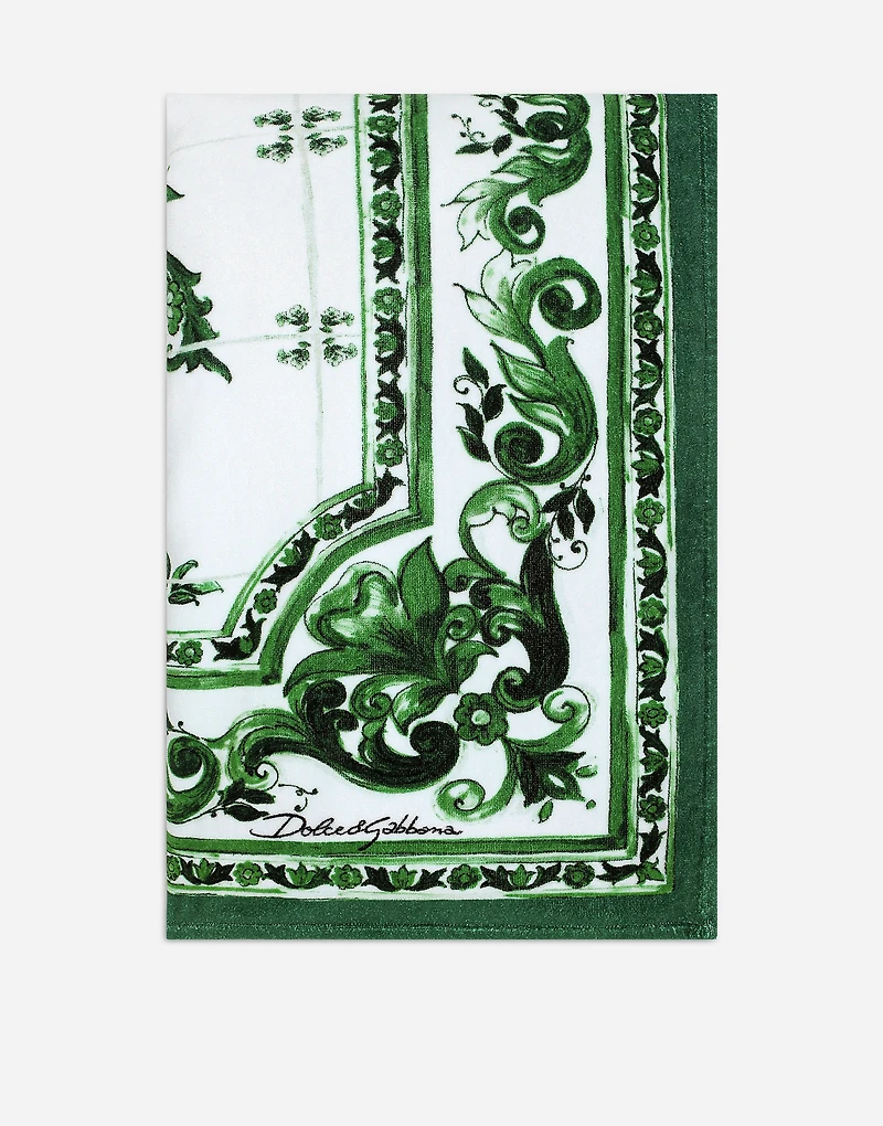 Majolica-print cotton beach towel (115x185)