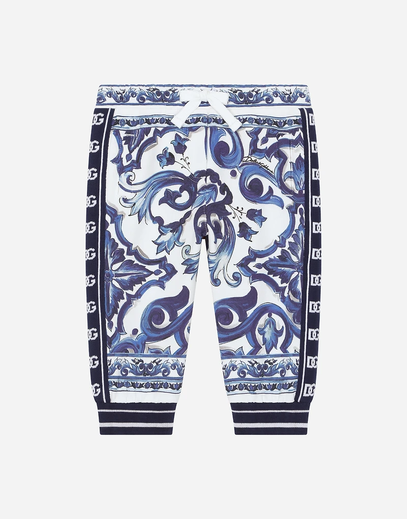 Majolica-print jersey jogging pants