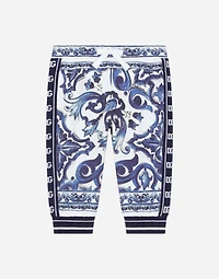 Majolica-print jersey jogging pants