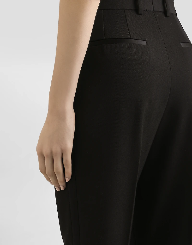 Tailored woolen tuxedo pants