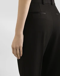 Tailored woolen tuxedo pants