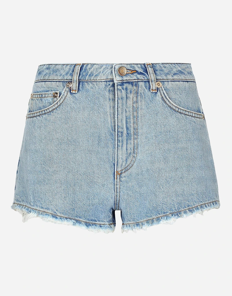 Cotton denim shorts