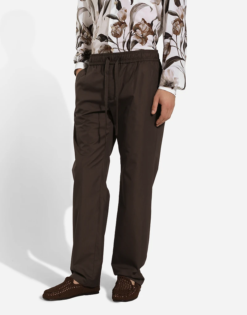 Poplin jogging pants