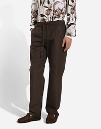 Poplin jogging pants