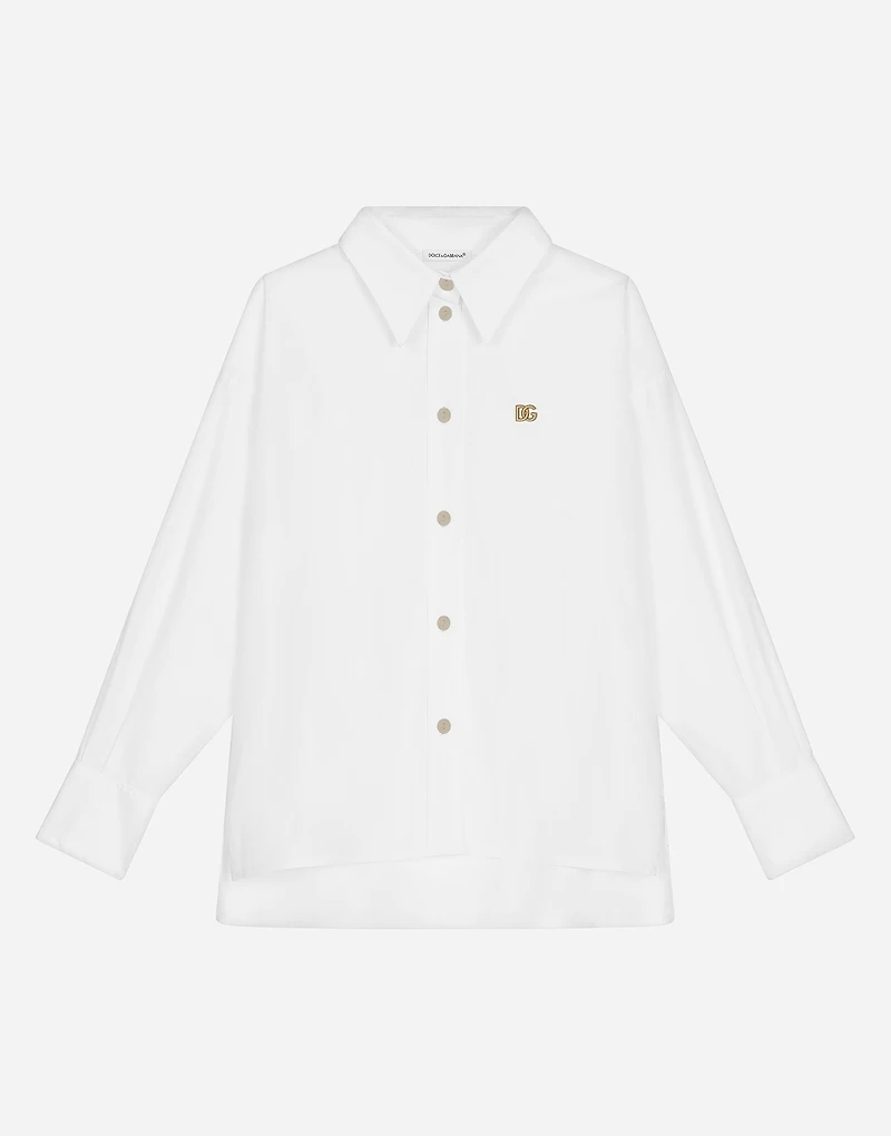 Long-sleeved poplin shirt with DG logo