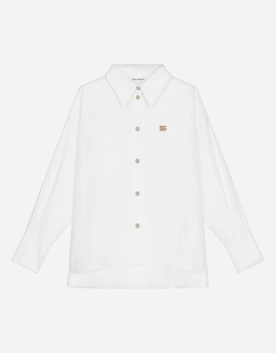 Long-sleeved poplin shirt with DG logo