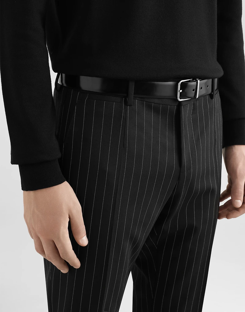 Single-breasted pinstripe stretch wool Sicily-fit suit