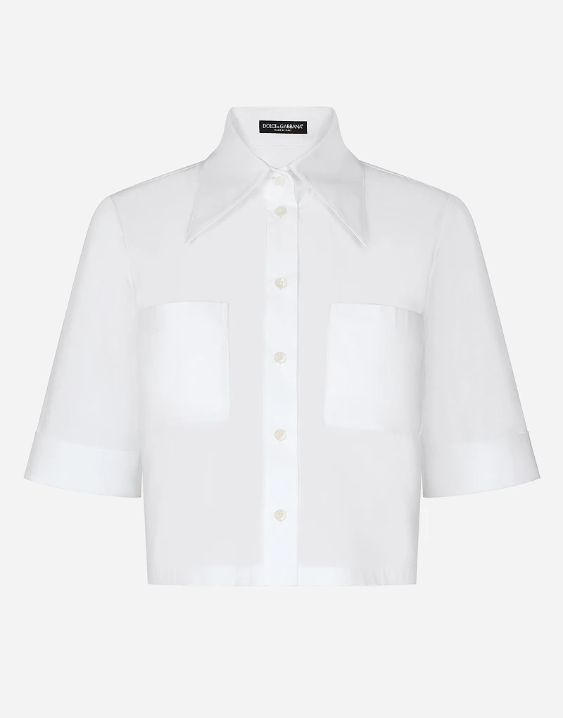 Cropped cotton shirt