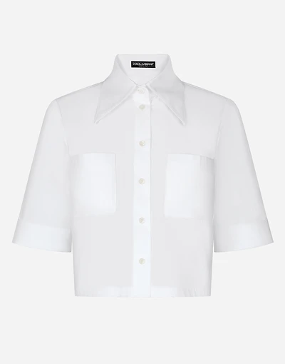 Cropped cotton shirt
