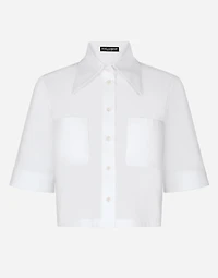 Cropped cotton shirt