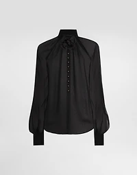 Chiffon blouse with flower detailing