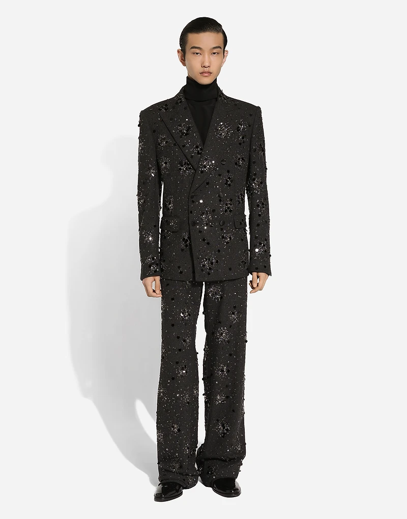 Loose silk turtleneck with shirt cuffs