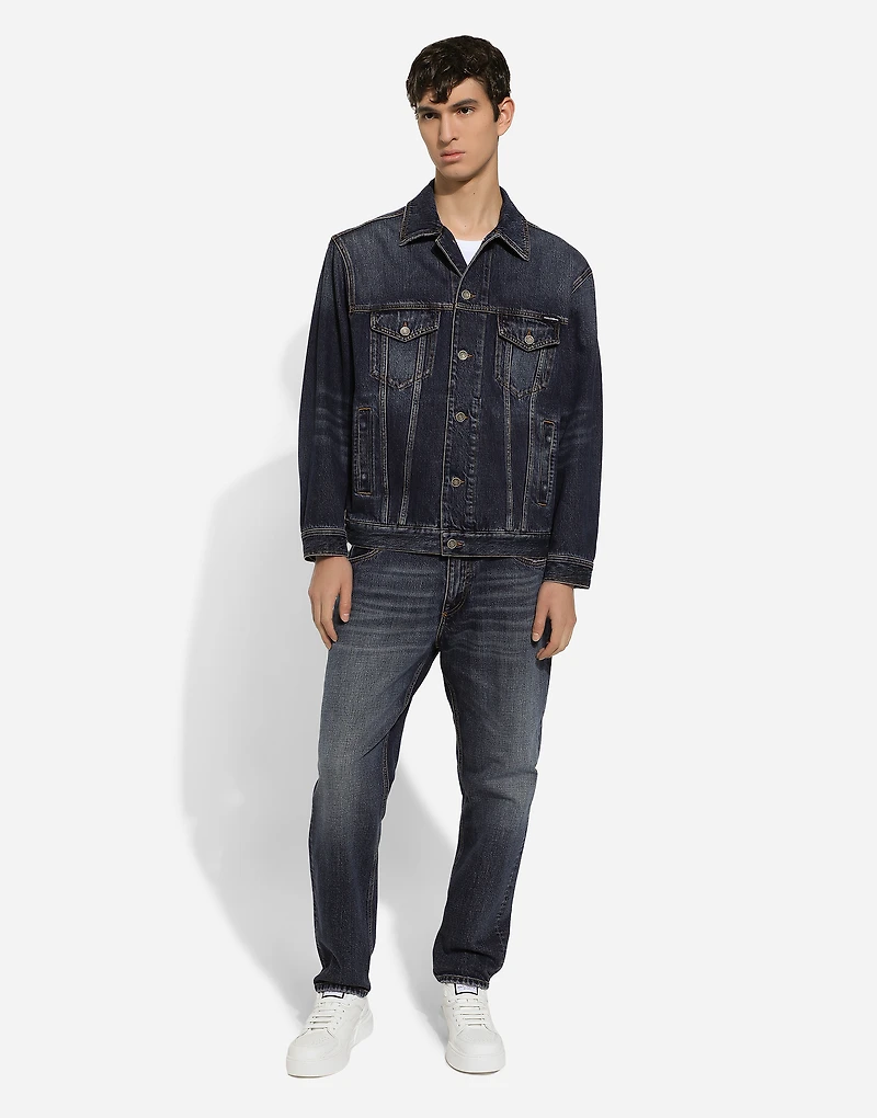 Loose blue denim jeans
