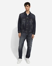 Loose blue denim jeans