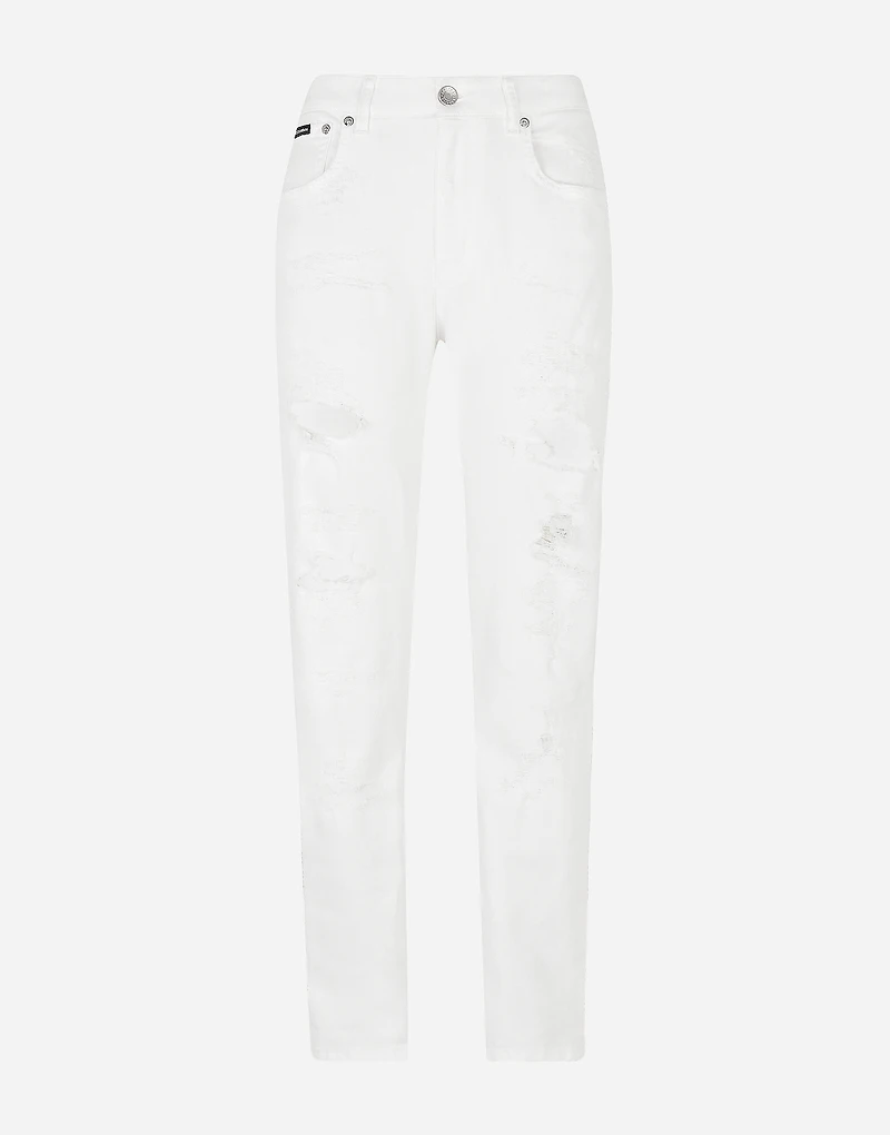 Boyfriend jeans with rips