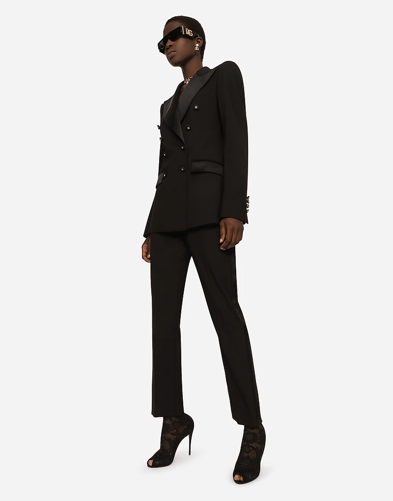 Satin and duchesse tuxedo jacket