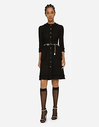 Raschel tweed midi dress