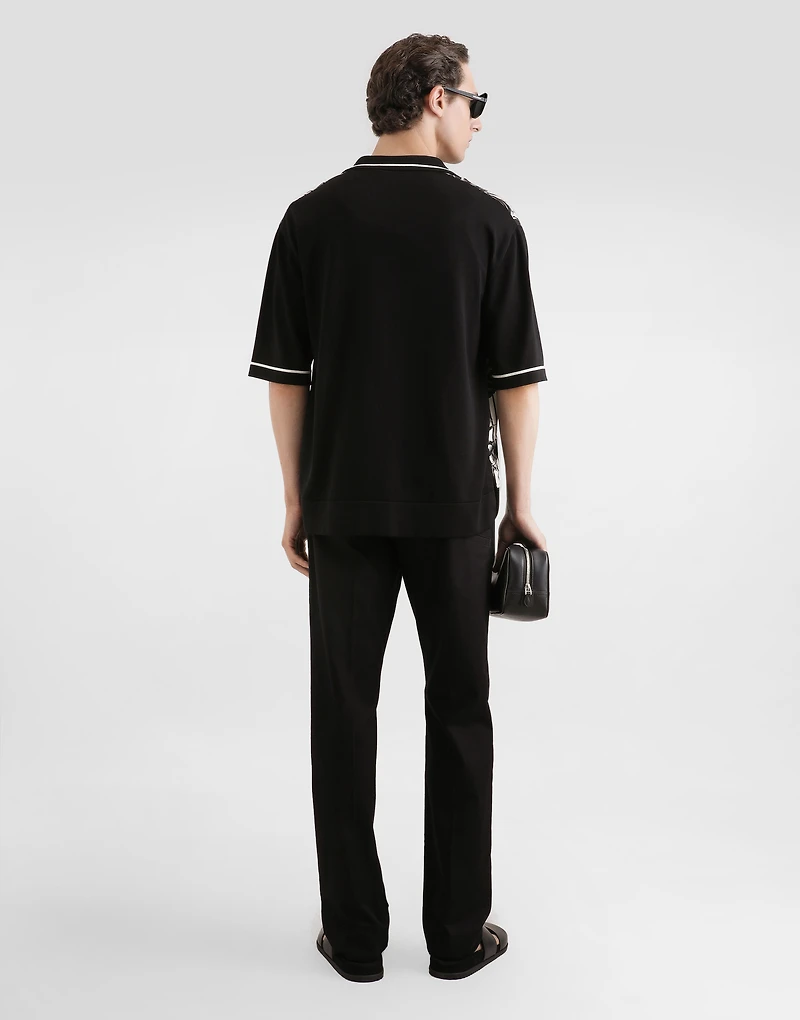 Silk and cotton shirt with twill