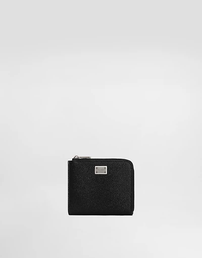 Calfskin card holder with branded plate