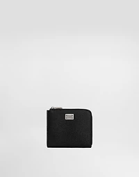 Calfskin card holder with branded plate