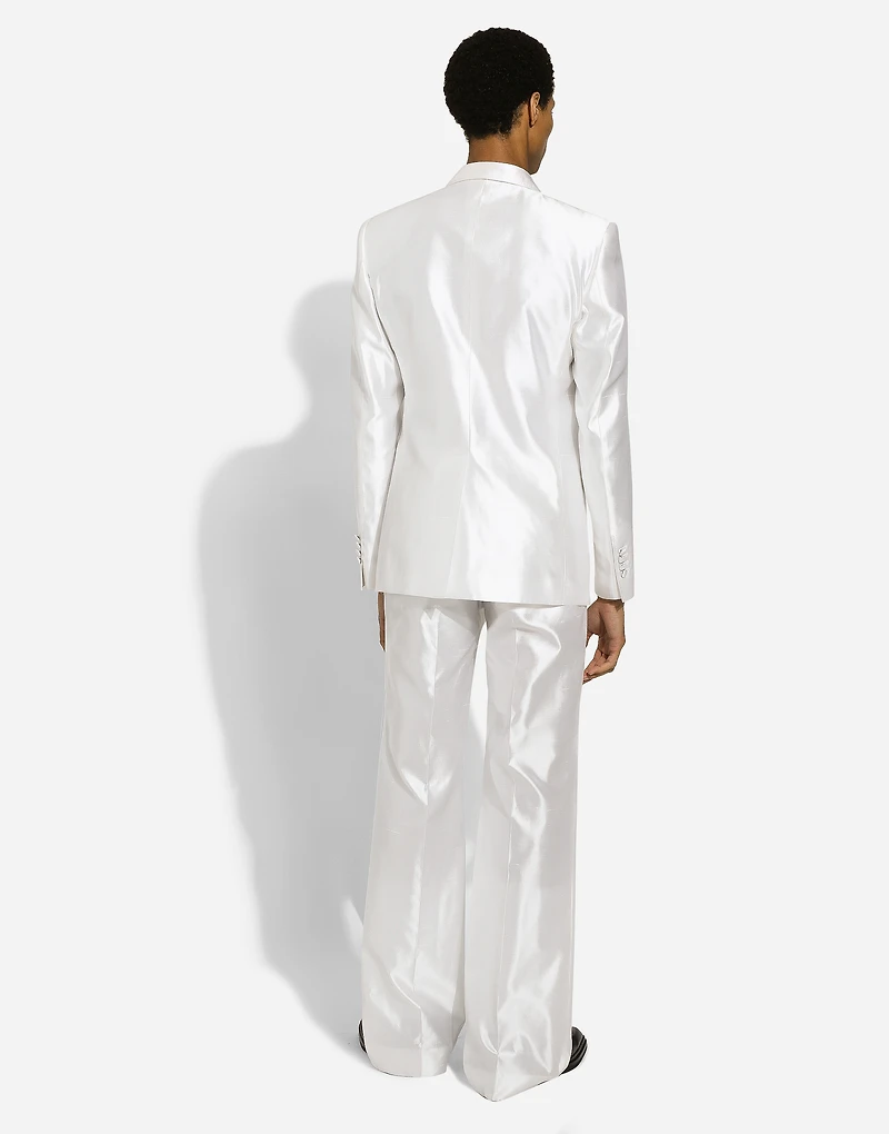 Single-breasted silk shantung Sicilia-fit jacket