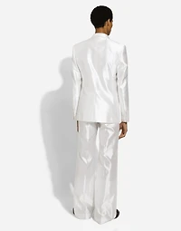 Single-breasted silk shantung Sicilia-fit jacket