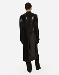 Sequined double-breasted coat