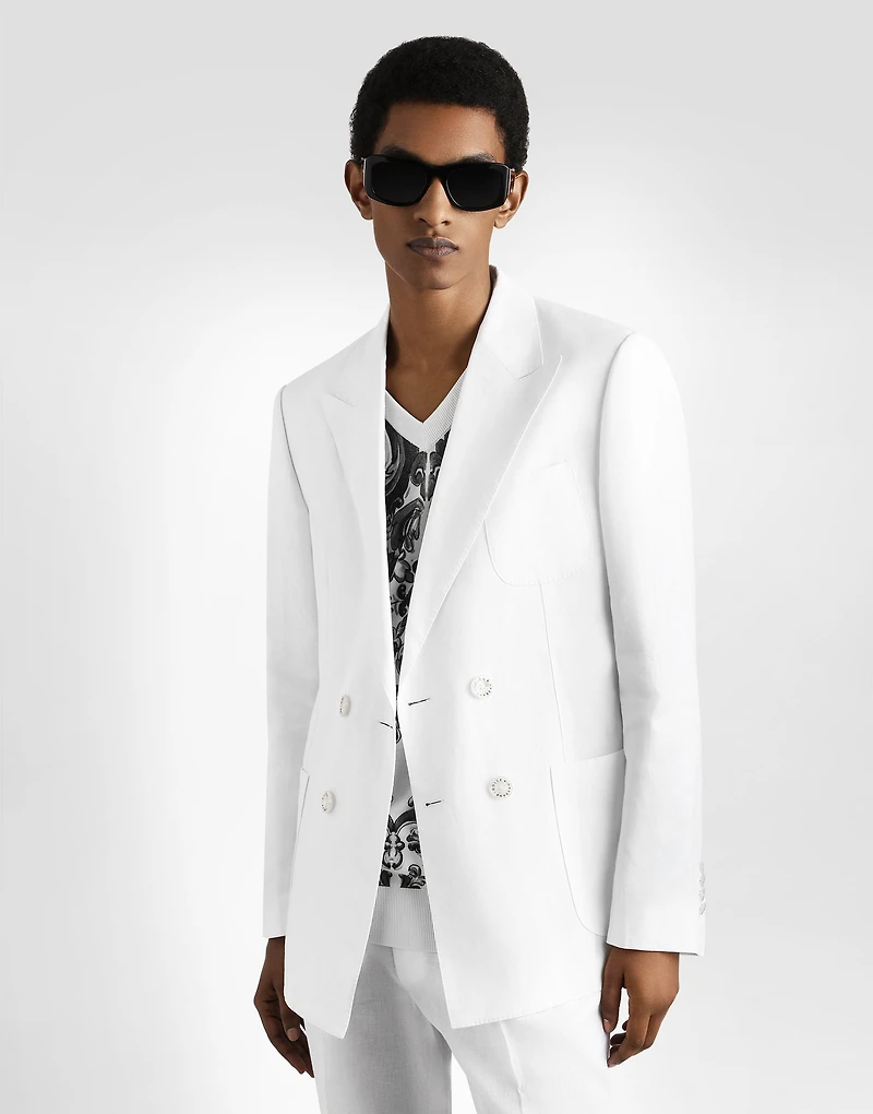 Portofino double-breasted linen jacket