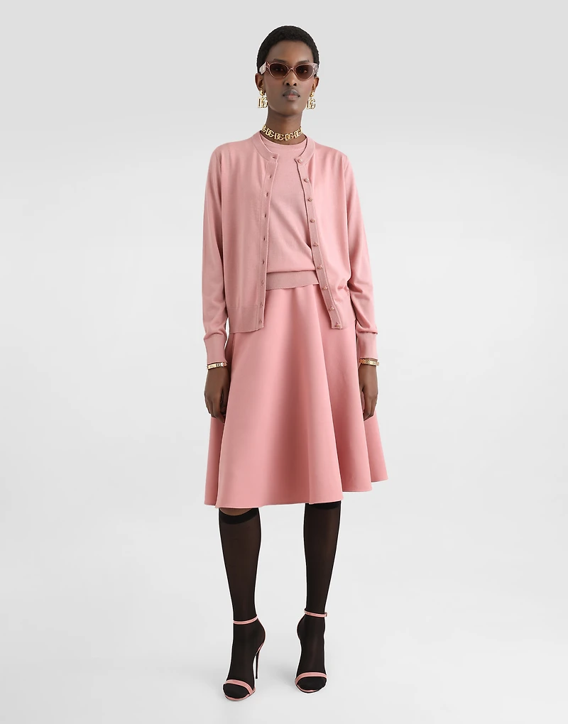 Woolen midi circle skirt