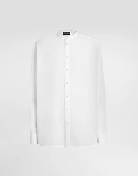 Cotton canvas mandarin shirt