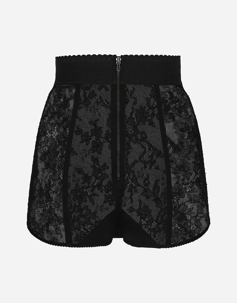 Lace high-waisted panties with elasticated waistband