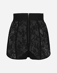 Lace high-waisted panties with elasticated waistband