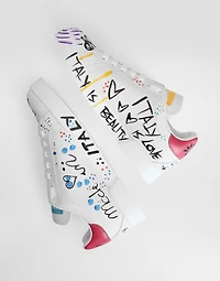 Calfskin Portofino sneakers with lettering