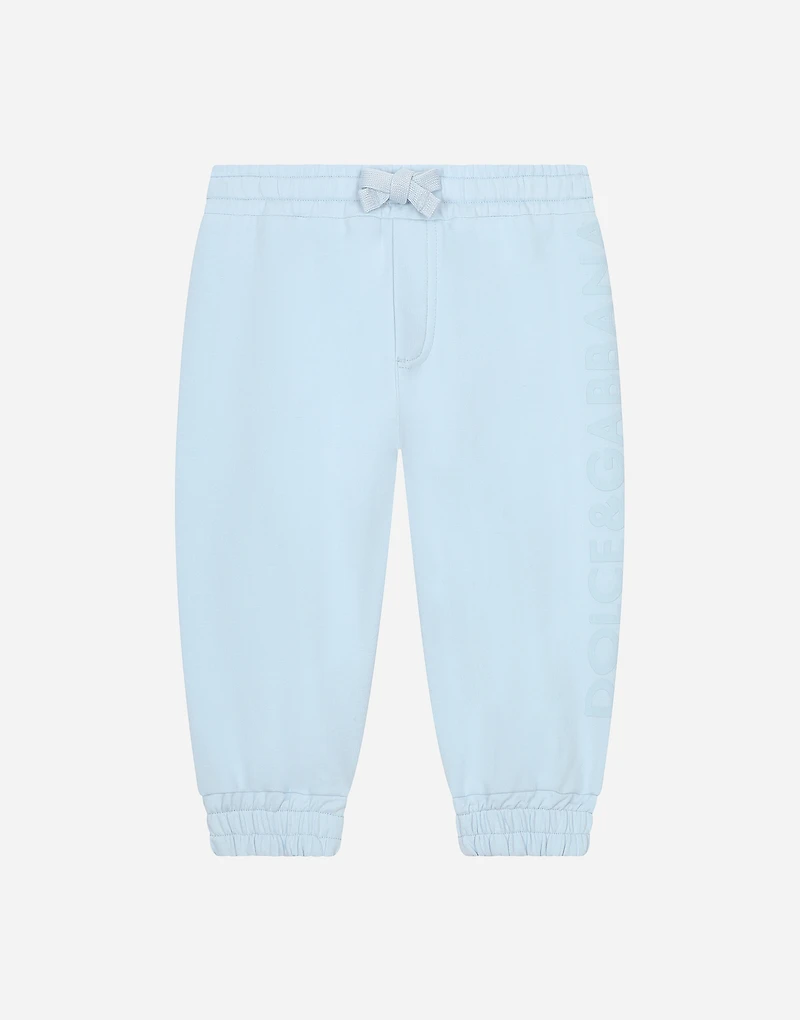 Jersey jogging pants with logo print