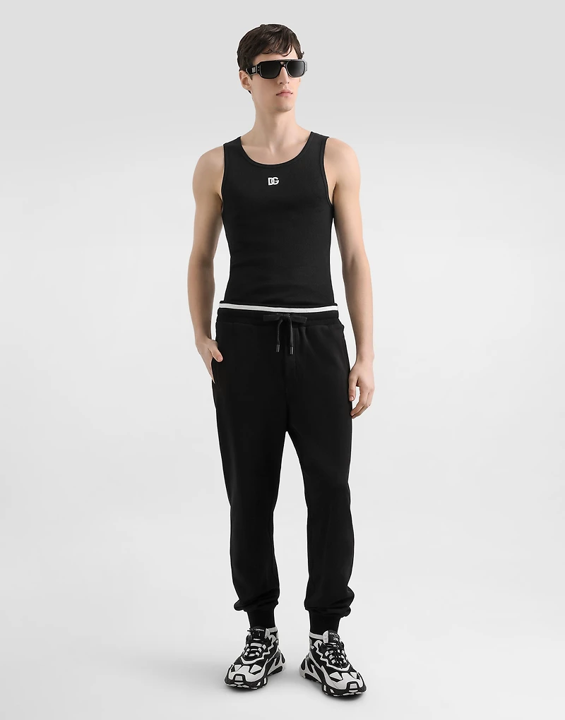 Cotton tank top with embroidery