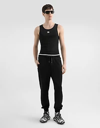Cotton tank top with embroidery