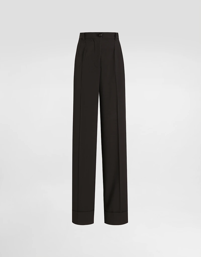 Flared woolen pants