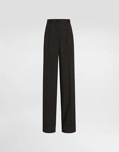 Flared woolen pants