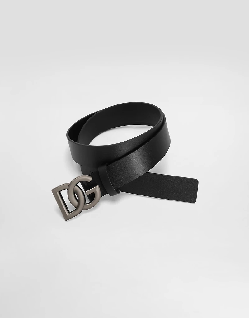 Leather belt with DG logo